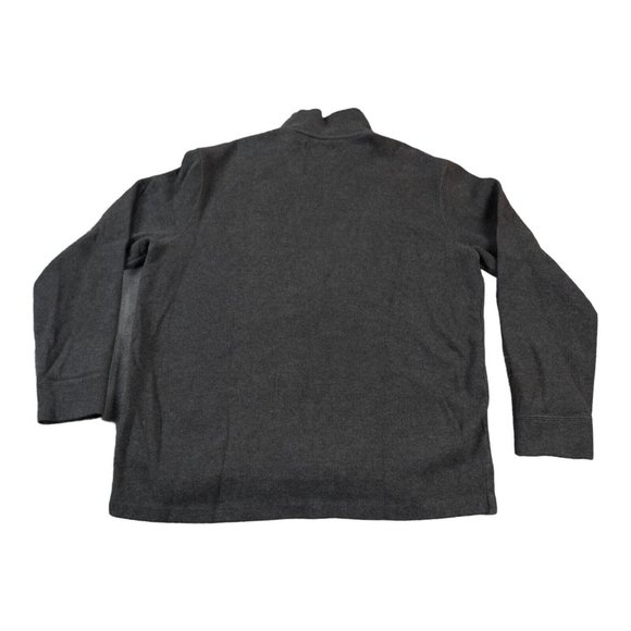 VTG Polo Ralph Lauren Sweater Men's Large Dark Gray Mock Neck Quarter Preppy - Picture 2 of 10